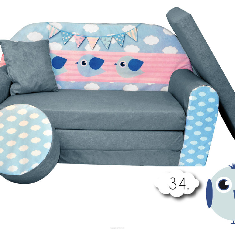Sofa kanapa dla dzieci rozkładana Cloud Grey