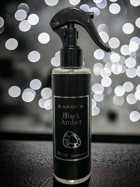 D-aroma Air-refreshner 200 ml. Perfumy do Wnętrz Black Amber - Tajemnica i Elegancja