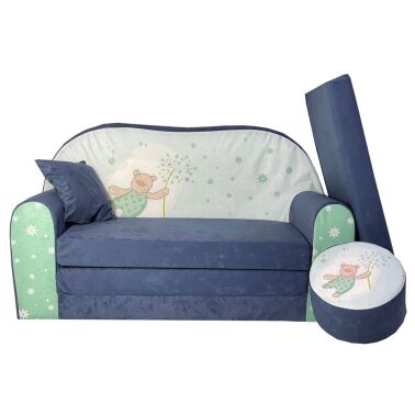 Sofa kanapa dla dzieci rozkładana Zielony Miś