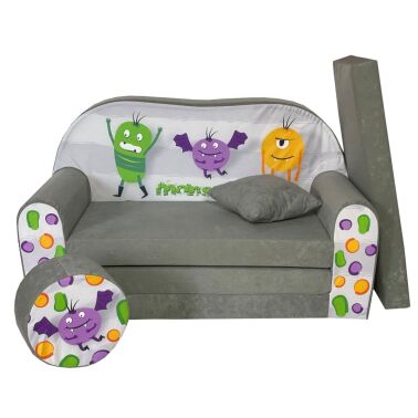 Sofa kanapa dla dzieci rozkładana Monster