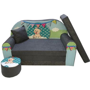 Sofa kanapa dla dzieci rozkładana Teddy Zielony