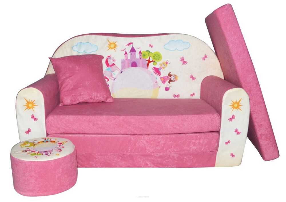 Sofa kanapa dla dzieci rozkładana Różowy Zamek
