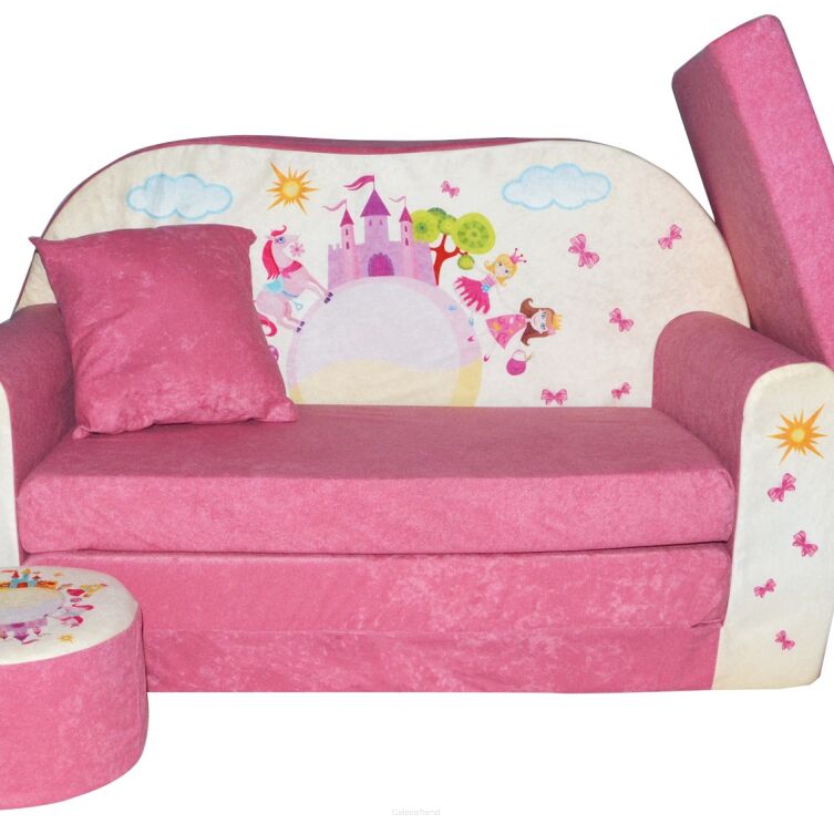 Sofa kanapa dla dzieci rozkładana Różowy Zamek